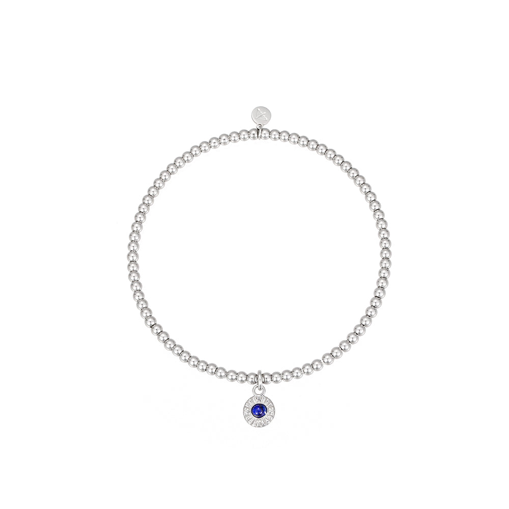 Sela Lapislazuli Armband Edelstahl Silberfarbig