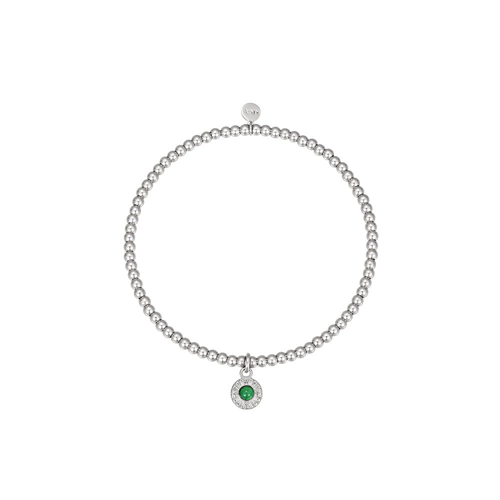 Sela Grüner Aventurin Armband Edelstahl Silberfarbig