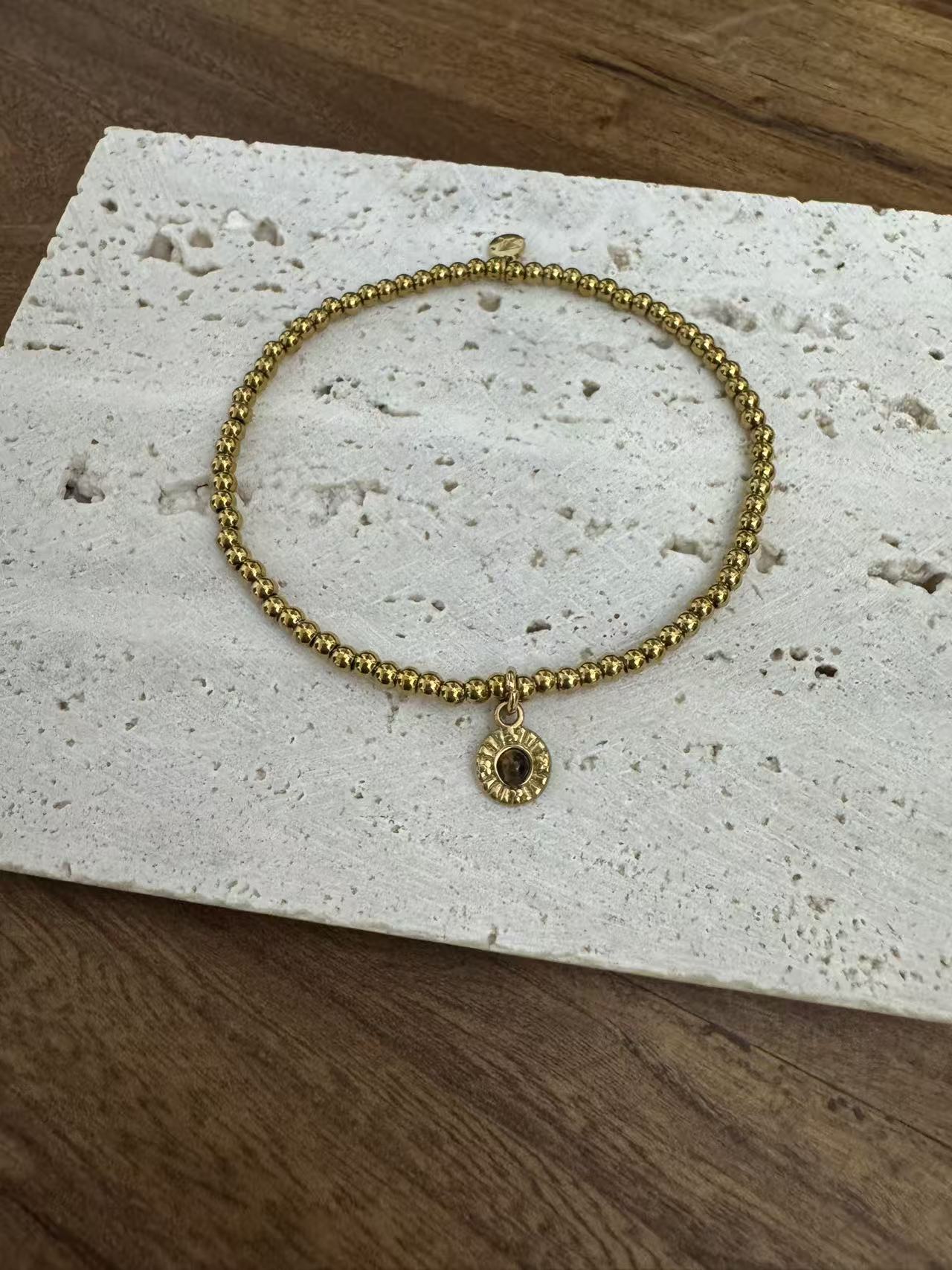 Halana Tiegerauge Armband Edelstahl vergoldet