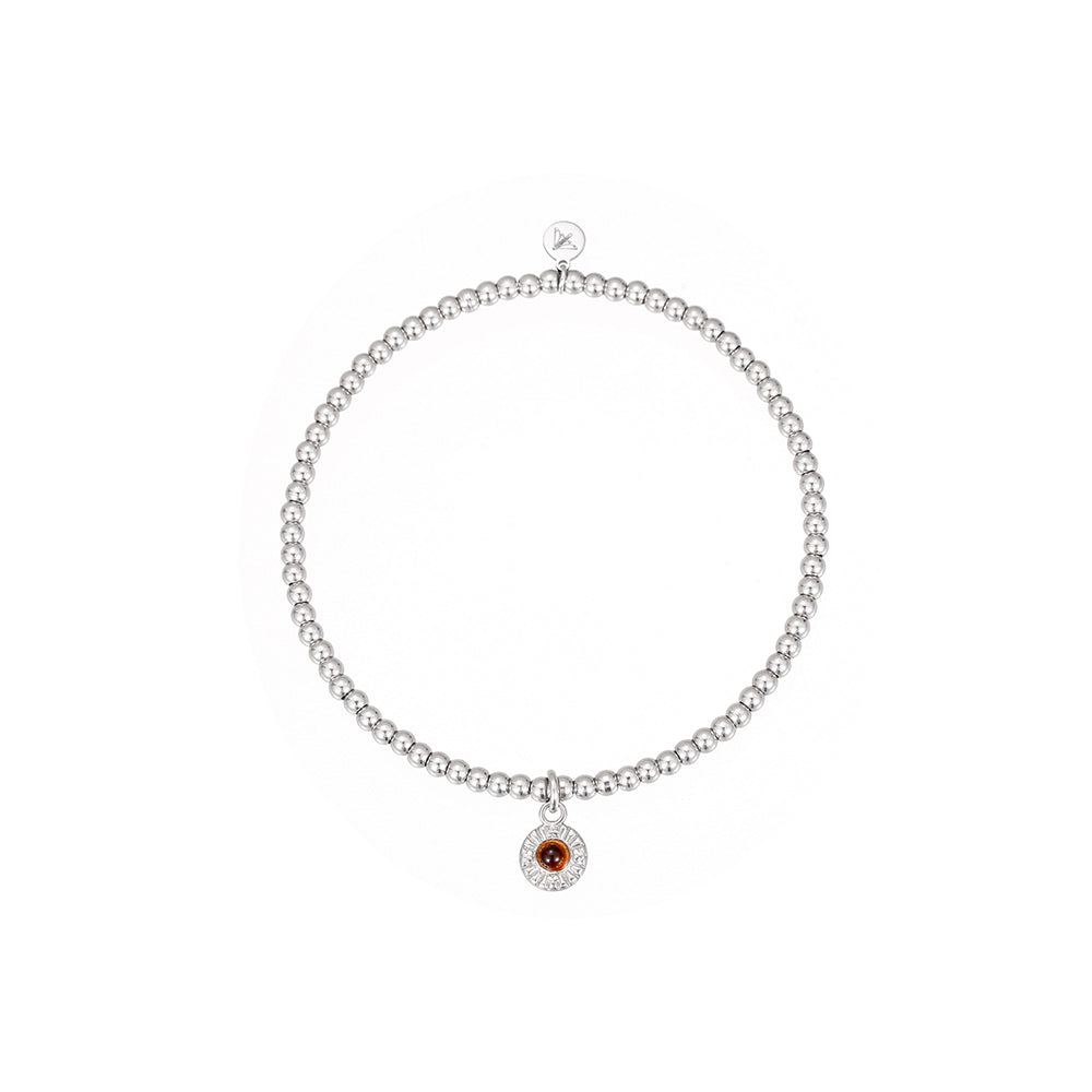 Sela Tigerauge Armband Edelstahl Silberfarbig