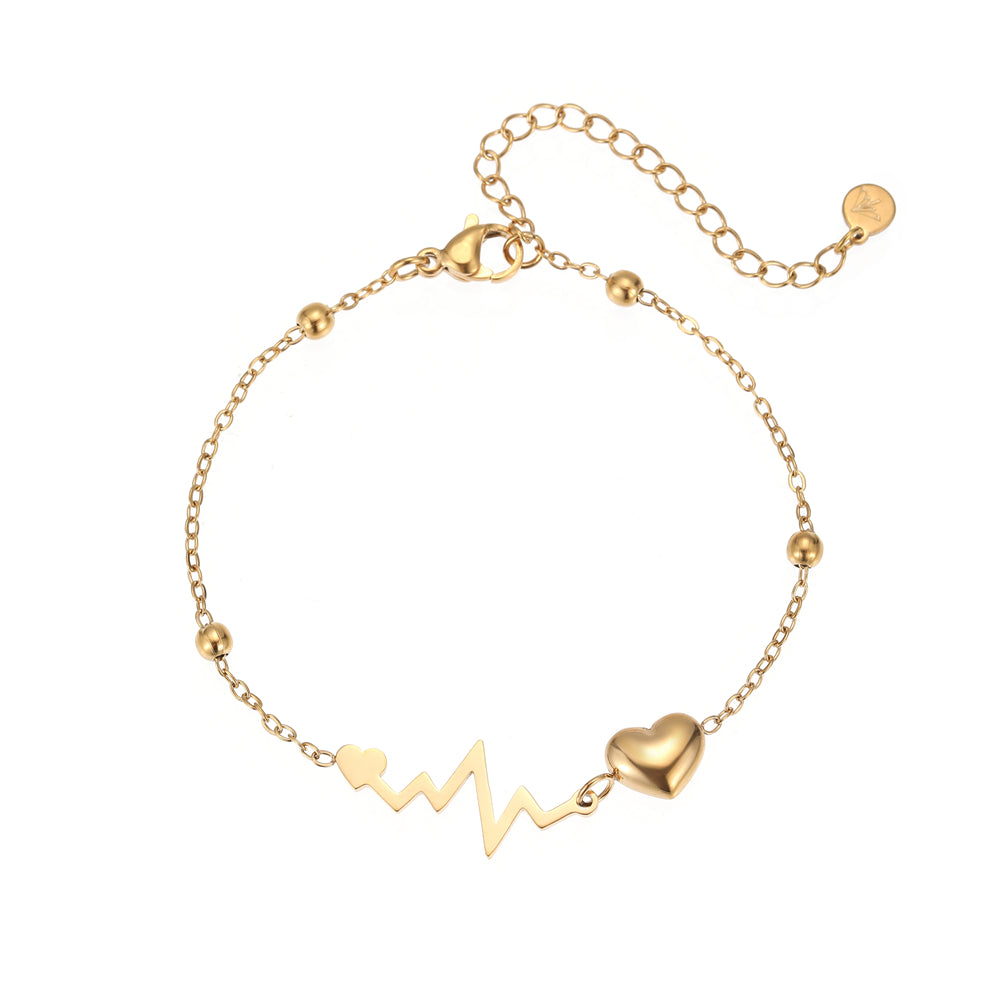 Armband aus Edelstahl vergoldet mit Herz