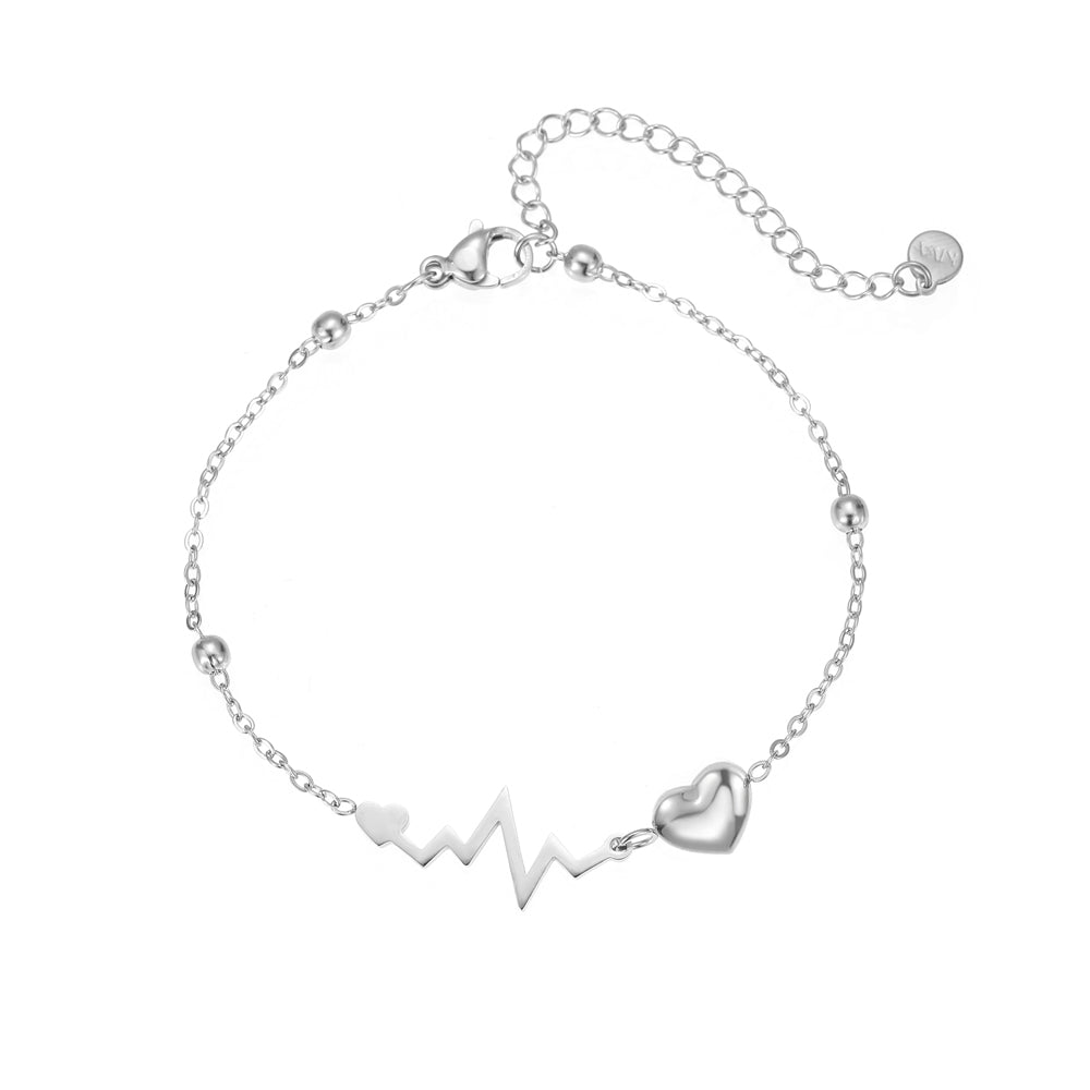 Armband aus Edelstahl mit Herz silberfarben