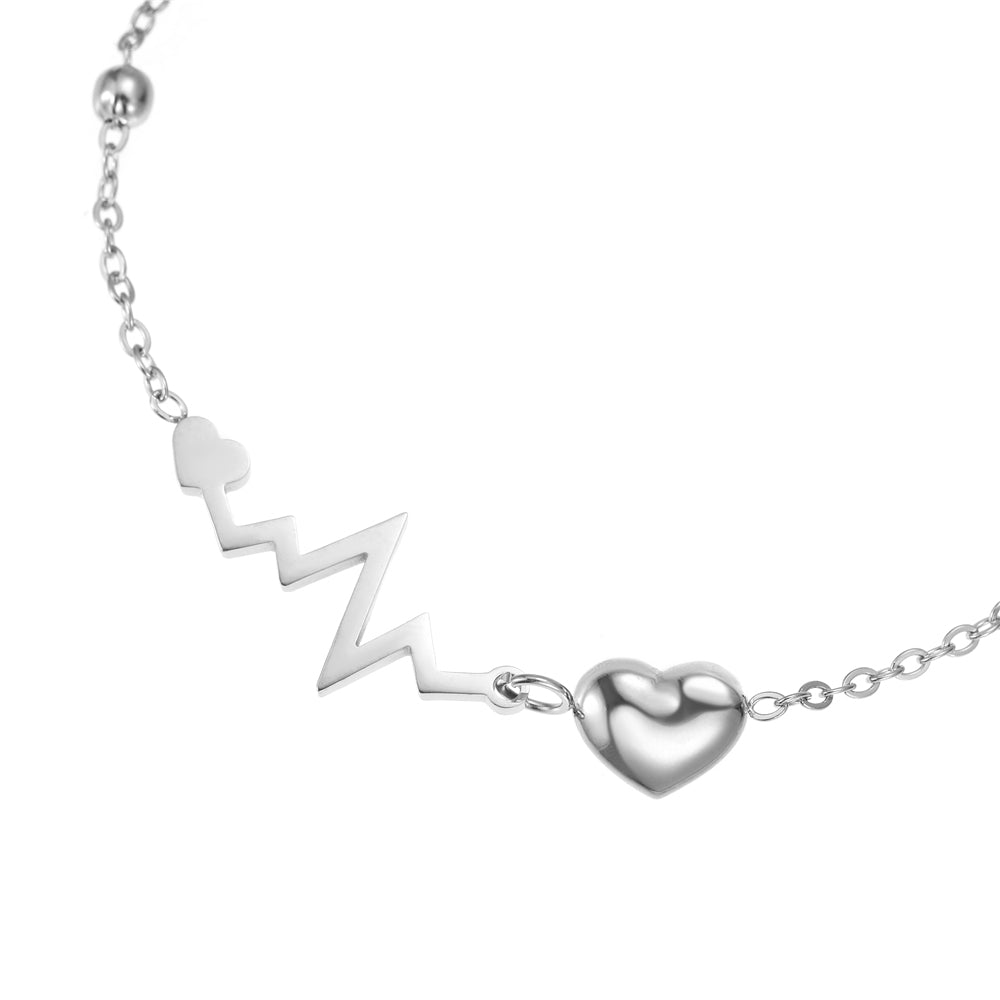 Armband aus Edelstahl mit Herz silberfarben