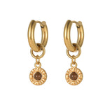 Sela Tigerauge Ohrringe Edelstahl vergoldet