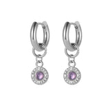 Sela Amethyst Ohrringe Edelstahl silberfarbig