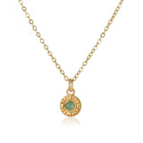 Sela grüner Aventurin Halskette Edelstahl vergoldet