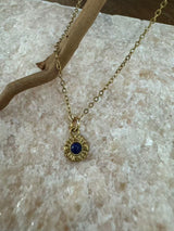 Sela Lapislazuli Halskette Edelstahl vergoldet