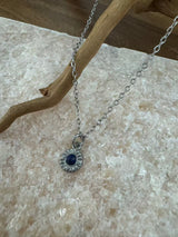 Sela Lapislazuli Halskette Edelstahl silberfarbig