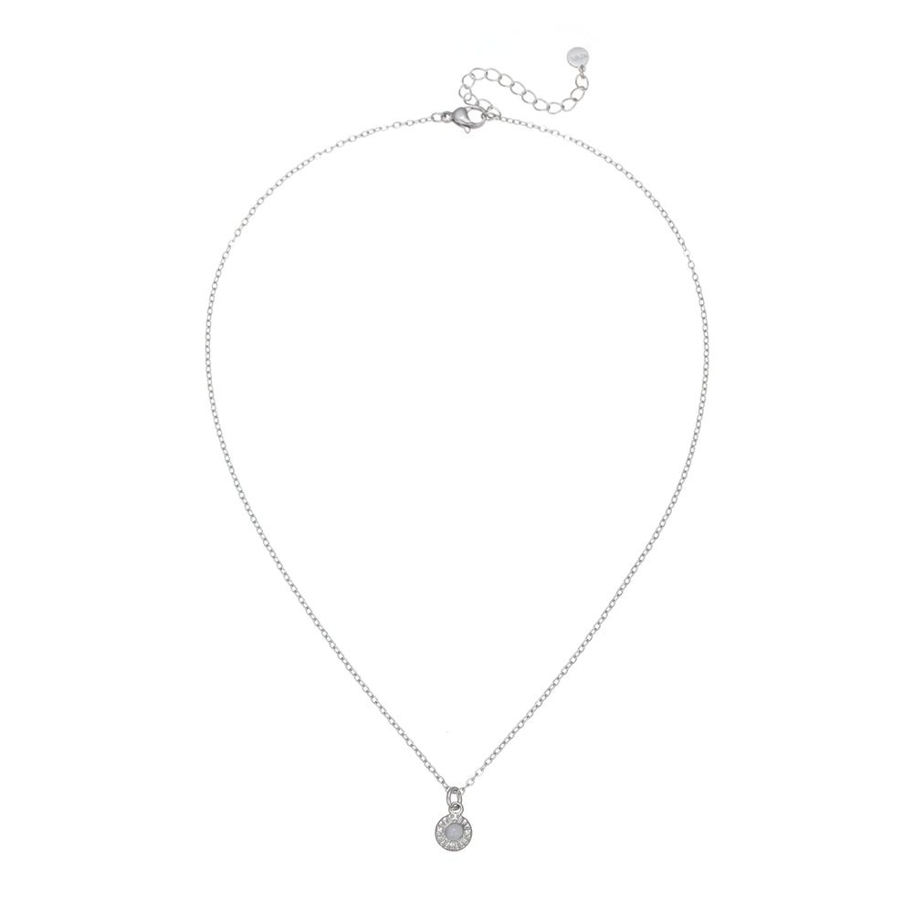 Sela weisser Achat Halskette Edelstahl silberfarbig