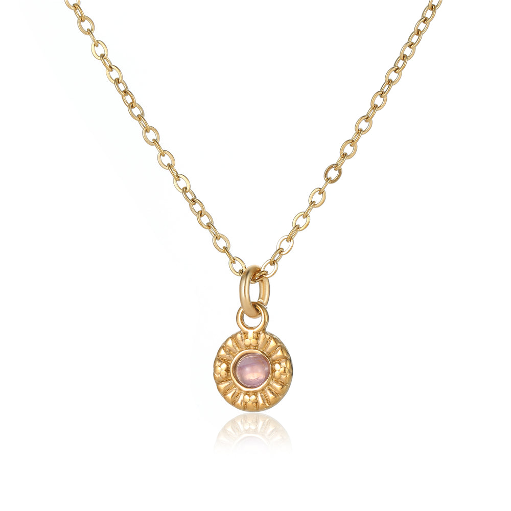 Sela Amethyst Halskette Edelstahl vergoldet