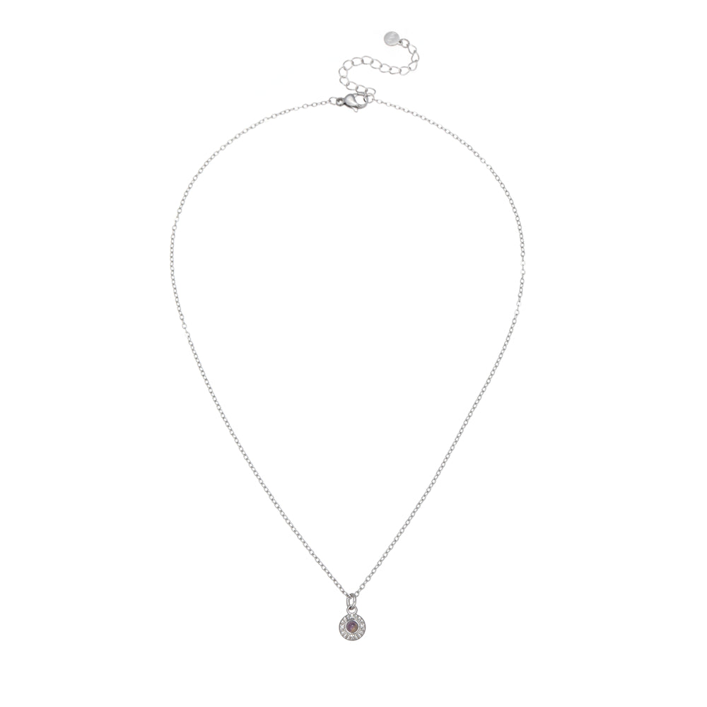 Sela Amethyst Halskette Edelstahl silberfarbig