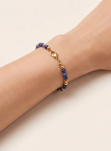 Mala Lapislazuli Armband Vergoldet