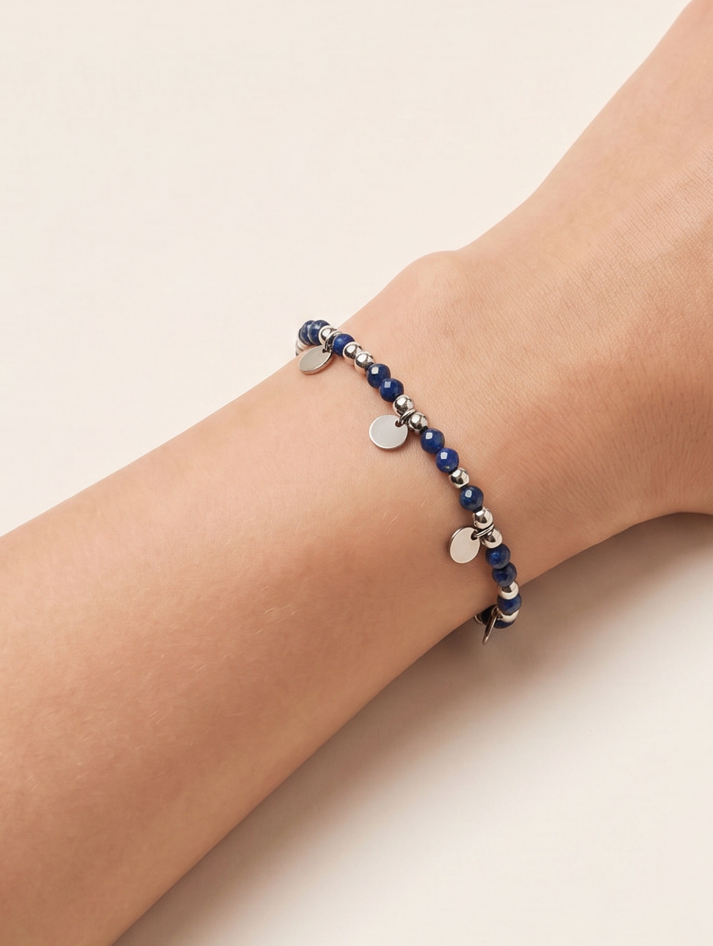 Noin Lapislazuli Armband silberfarbig