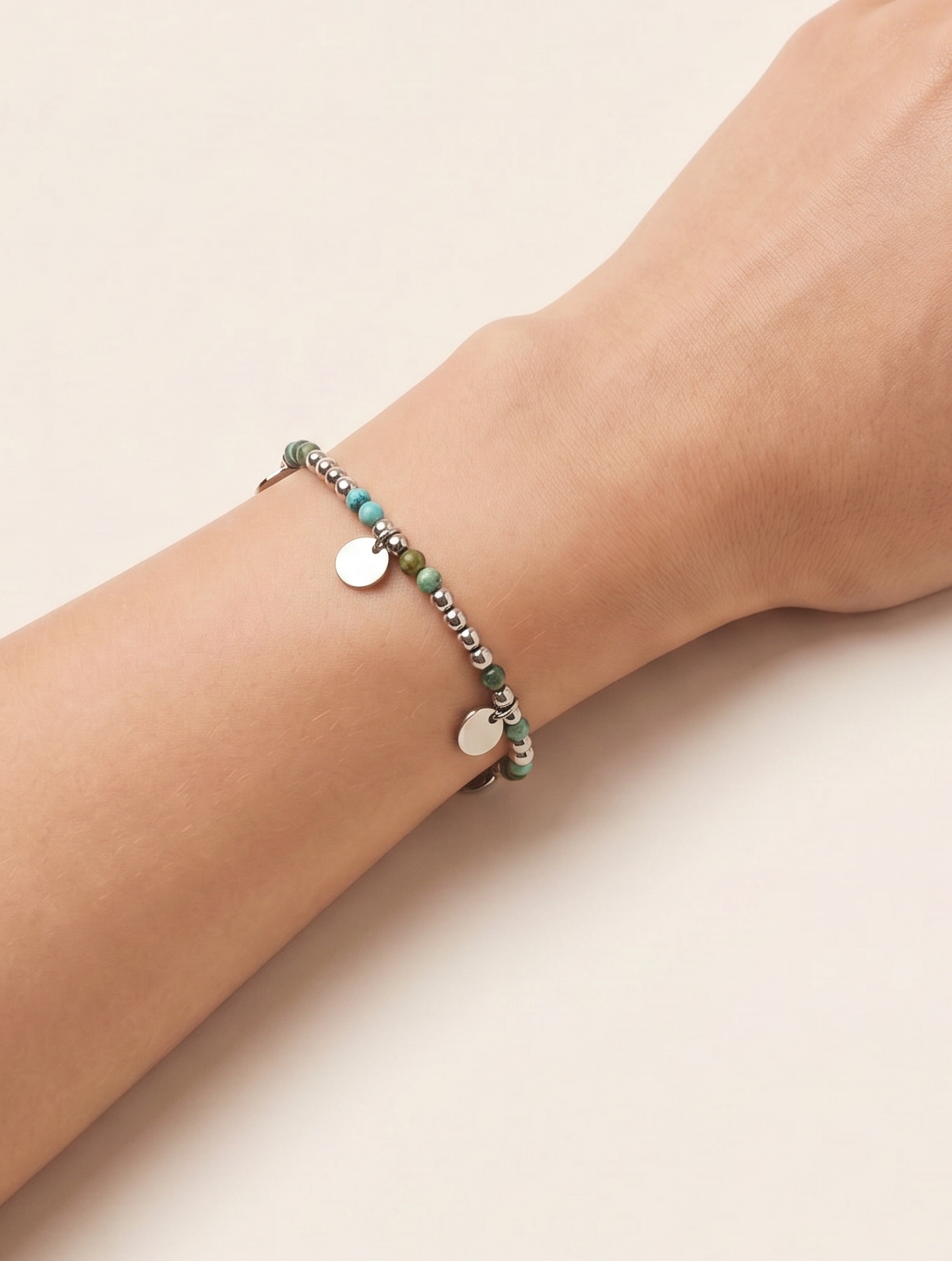 Noin afrikanischer Türkis Armband silberfarbig