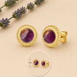 Polly Amethyst Stecker Edelstahl goldfarbig
