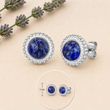Polly Lapislazuli Stecker Edelstahl silberfarig