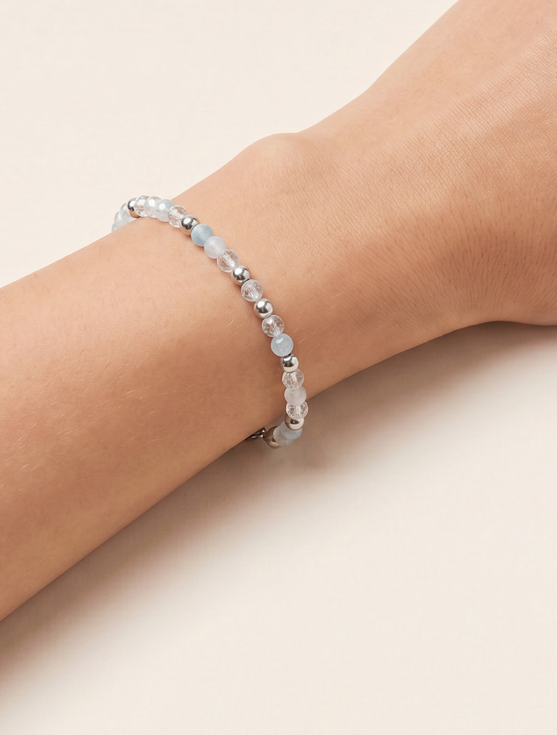 Punkto Aquamarin Armband Edelstahl