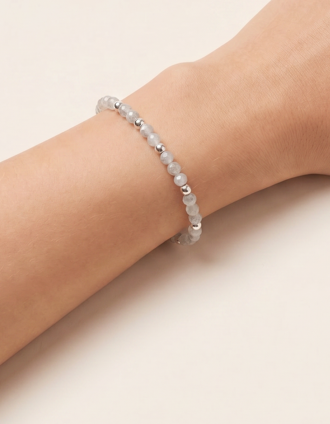 Punkto Mondstein Armband  Edelstahl