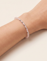 Punkto Rosenquarz Armband  Edelstahl