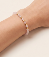Punkto Rosenquarz Armband Vergoldet