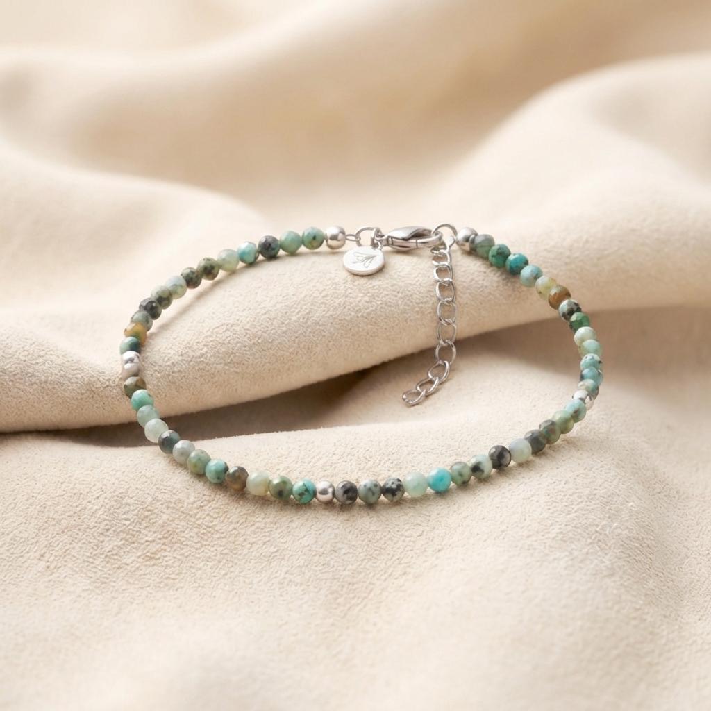 Alizea afrikanischer Türkis Armband Edelstahl